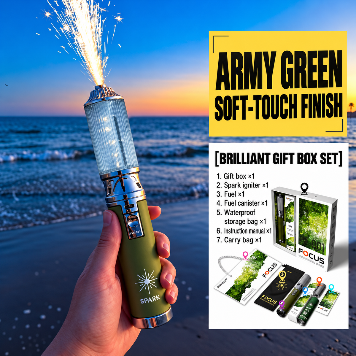 Premium Metal Sparkler Torch Gift Set – Portable Handheld Igniter for Outdoor Events & Festivals