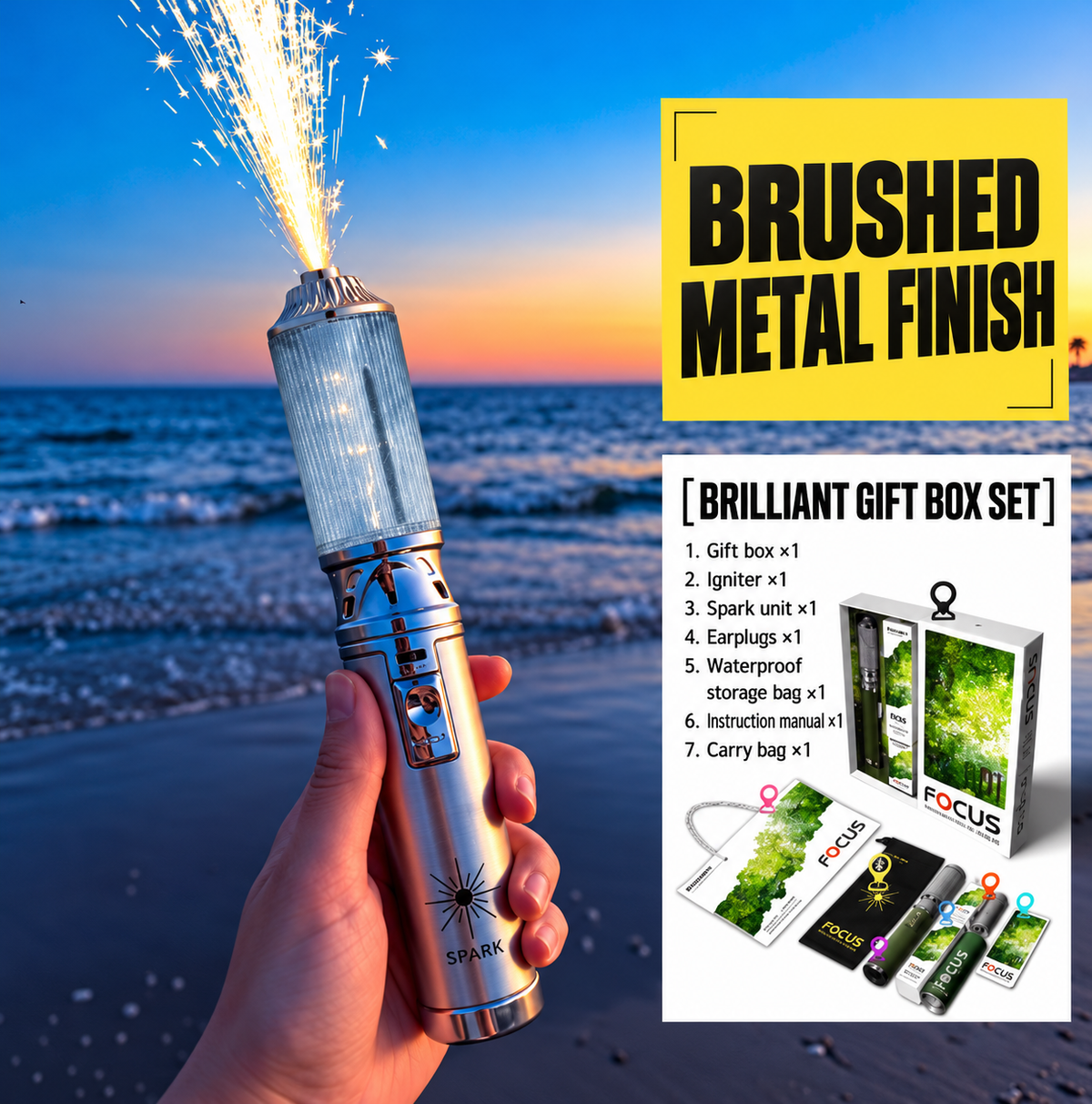 Premium Metal Sparkler Torch Gift Set – Portable Handheld Igniter for Outdoor Events & Festivals
